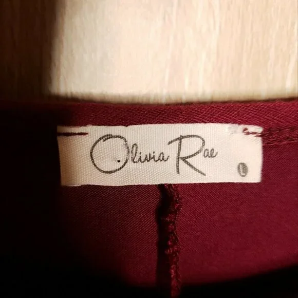 Olivia Rae Maroon Dolman Sleeve Stretchy Crop Top - Picture 4 of 5
